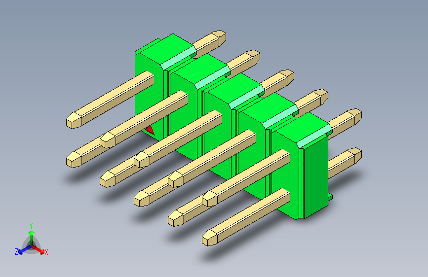彩色公头100mil（2.54mm）系列-DS1021_green_2x05p_100mil_Type1_rev1.0