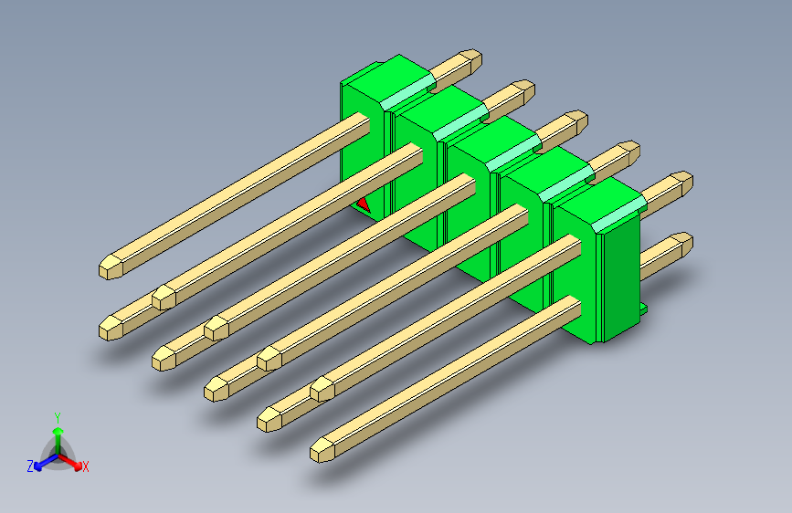 彩色公头100mil（2.54mm）系列-DS1021_green_2x05p_100mil_Type5_rev1.0