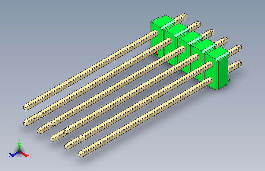 彩色公头100mil(2.54mm)系列-DS1021_green_2x05p_100mil_Type43_rev1.0
