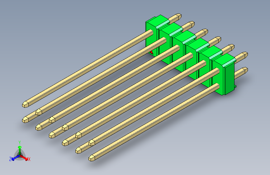 彩色公头100mil（2.54mm）系列-DS1021_green_2x06p_100mil_Type43_rev1.0