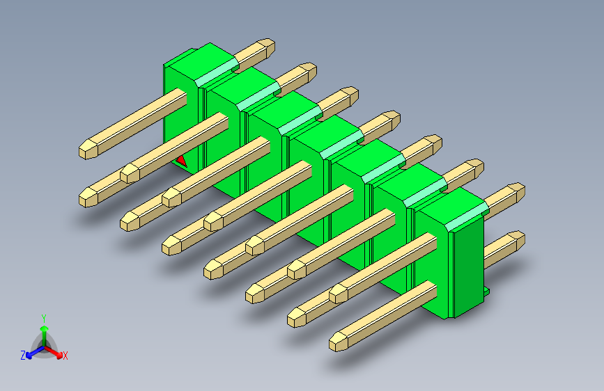 彩色公头100mil(2.54mm)系列-DS1021_green_2x07p_100mil_Type1_rev1.0