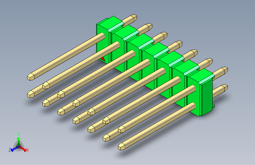 彩色公头100mil（2.54mm）系列-DS1021_green_2x07p_100mil_Type5_rev1.0