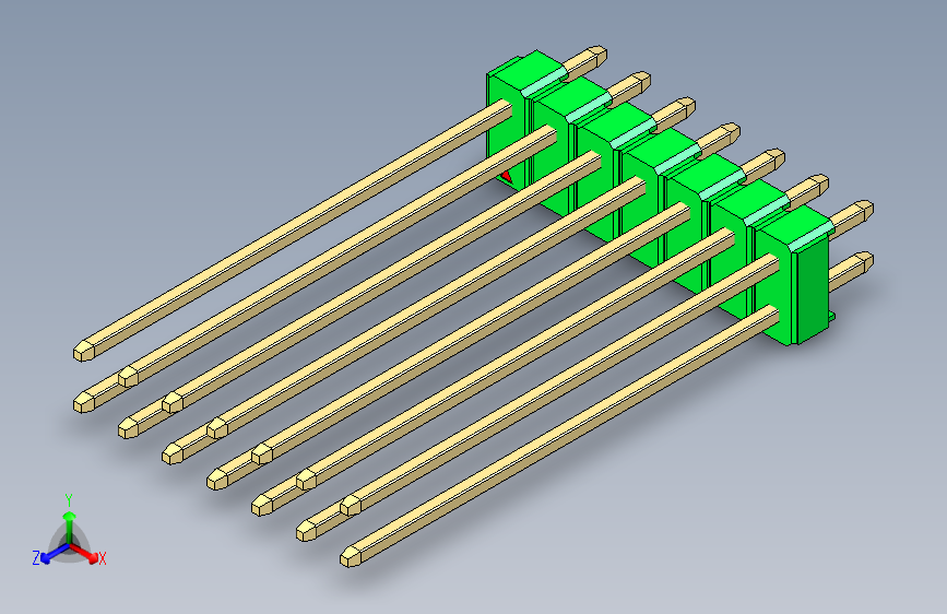 彩色公头100mil（2.54mm）系列-DS1021_green_2x07p_100mil_Type43_rev1.0