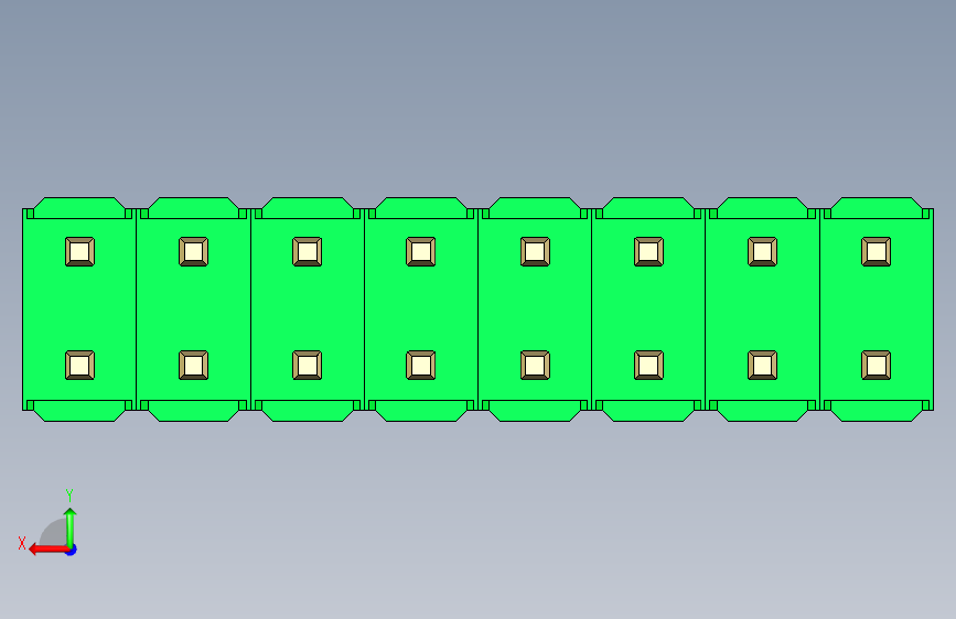彩色公头100mil(2.54mm)系列-DS1021_green_2x08p_100mil_Type5_rev1.0 背面视图