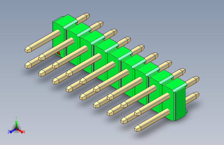 彩色公头100mil（2.54mm）系列-DS1021_green_2x09p_100mil_Type1_rev1.0