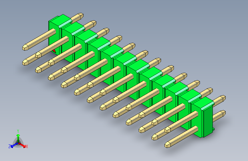 彩色公头100mil(2.54mm)系列-DS1021_green_2x12p_100mil_Type1_rev1.0