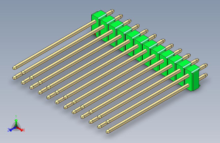 彩色公头100mil(2.54mm)系列-DS1021_green_2x12p_100mil_Type43_rev1.0