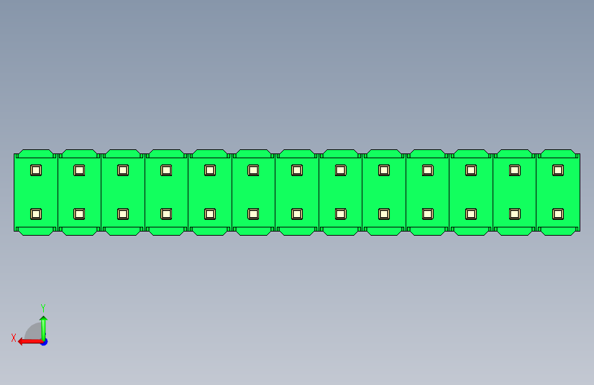 彩色公头100mil(2.54mm)系列-DS1021_green_2x13p_100mil_Type1_rev1.0 背面视图