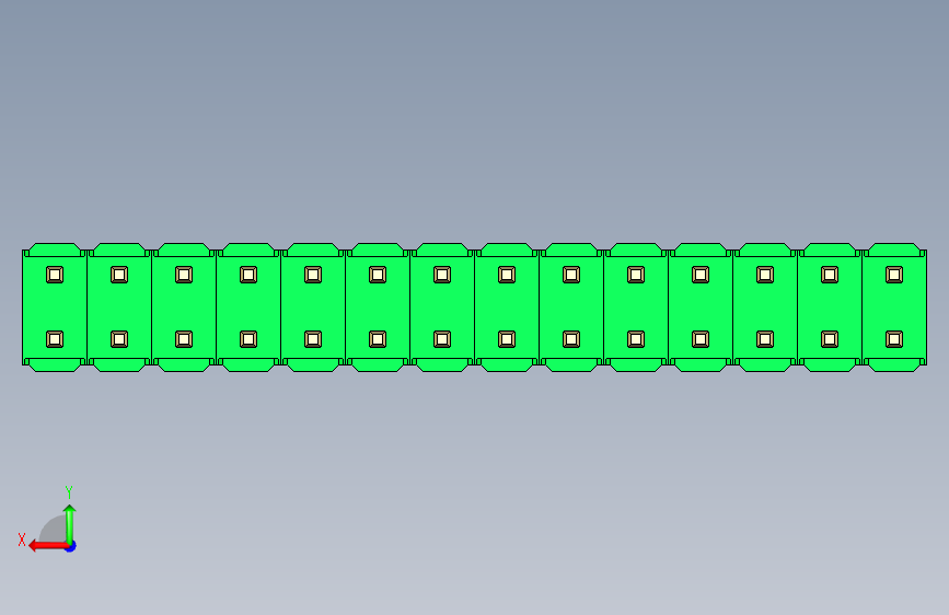 彩色公头100mil(2.54mm)系列-DS1021_green_2x14p_100mil_Type5_rev1.0 背面视图