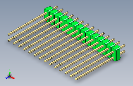 彩色公头100mil（2.54mm）系列-DS1021_green_2x14p_100mil_Type19_rev1.0