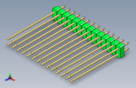 彩色公头100mil（2.54mm）系列-DS1021_green_2x14p_100mil_Type43_rev1.0