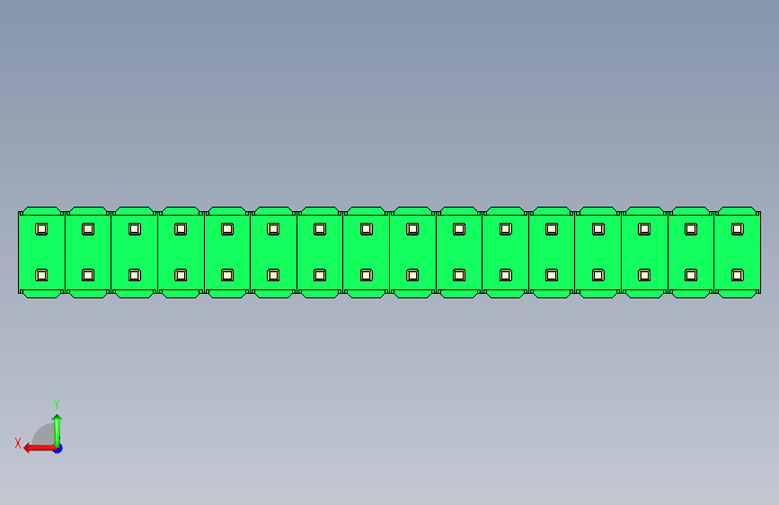 彩色公头100mil(2.54mm)系列-DS1021_green_2x16p_100mil_Type5_rev1.0 背面视图
