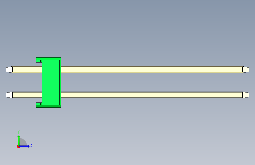 彩色公头100mil(2.54mm)系列-DS1021_green_2x16p_100mil_Type19_rev1.0 左侧视图