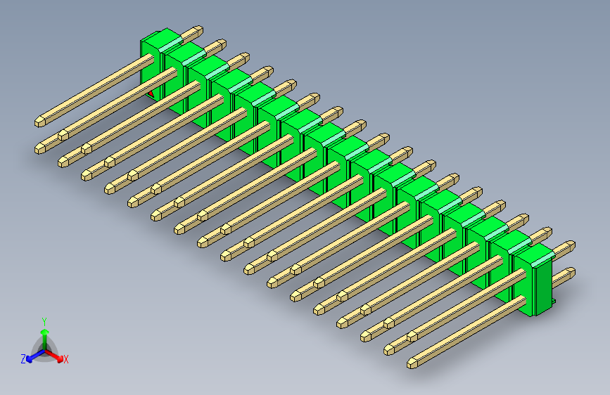 彩色公头100mil(2.54mm)系列-DS1021_green_2x17p_100mil_Type5_rev1.0