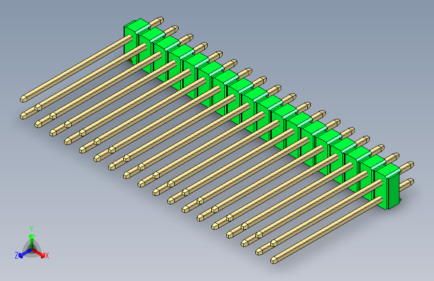 彩色公头100mil（2.54mm）系列-DS1021_green_2x18p_100mil_Type19_rev1.0