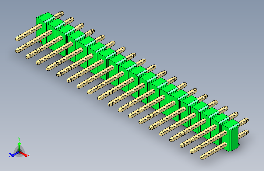 彩色公头100mil（2.54mm）系列-DS1021_green_2x19p_100mil_Type1_rev1.0