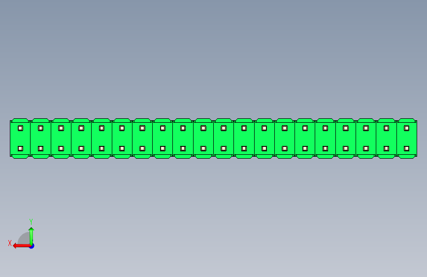 彩色公头100mil(2.54mm)系列-DS1021_green_2x20p_100mil_Type5_rev1.0 背面视图