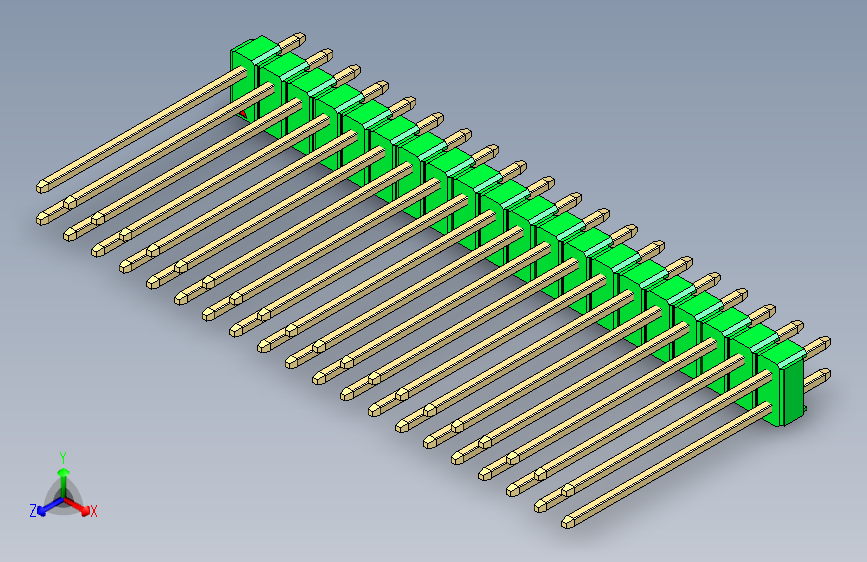 彩色公头100mil（2.54mm）系列-DS1021_green_2x20p_100mil_Type19_rev1.0