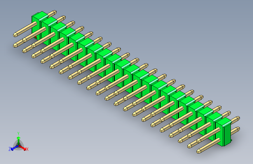 彩色公头100mil(2.54mm)系列-DS1021_green_2x21p_100mil_Type1_rev1.0