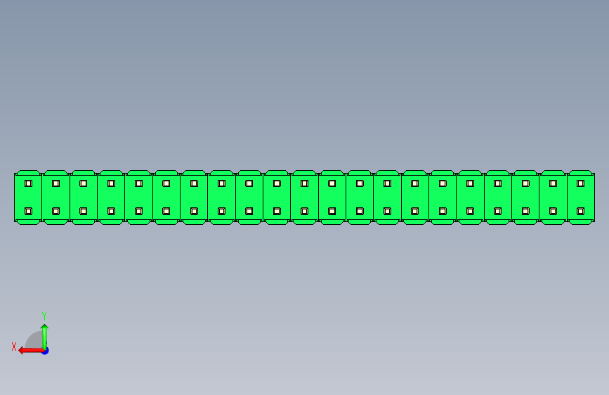 彩色公头100mil(2.54mm)系列-DS1021_green_2x21p_100mil_Type5_rev1.0 背面视图