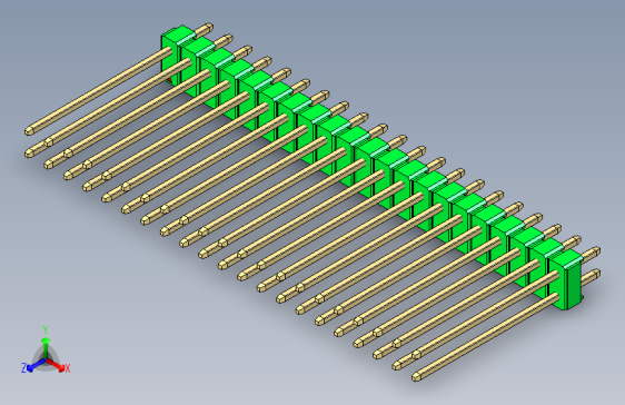 彩色公头100mil（2.54mm）系列-DS1021_green_2x21p_100mil_Type19_rev1.0