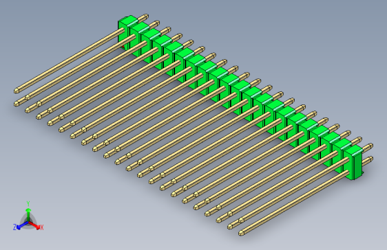彩色公头100mil(2.54mm)系列-DS1021_green_2x21p_100mil_Type43_rev1.0