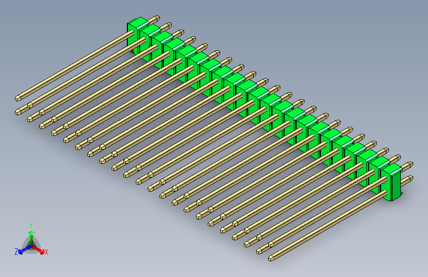 彩色公头100mil（2.54mm）系列-DS1021_green_2x22p_100mil_Type43_rev1.0