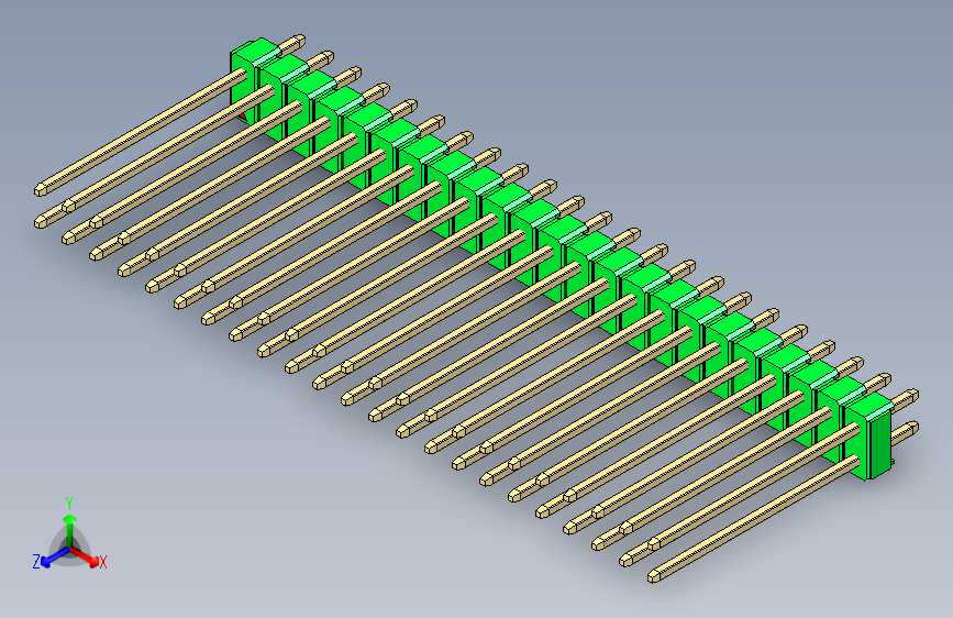 彩色公头100mil（2.54mm）系列-DS1021_green_2x23p_100mil_Type19_rev1.0