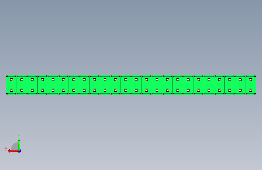 彩色公头100mil(2.54mm)系列-DS1021_green_2x24p_100mil_Type43_rev1.0 背面视图