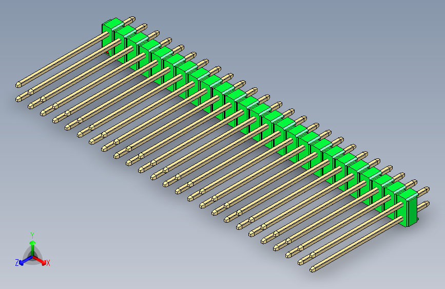 彩色公头100mil（2.54mm）系列-DS1021_green_2x25p_100mil_Type19_rev1.0