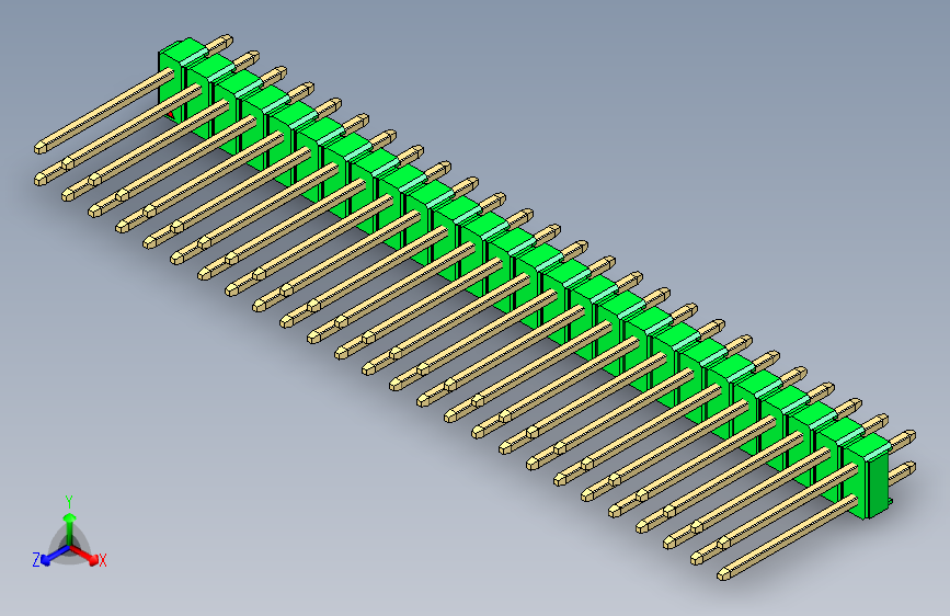 彩色公头100mil(2.54mm)系列-DS1021_green_2x26p_100mil_Type5_rev1.0
