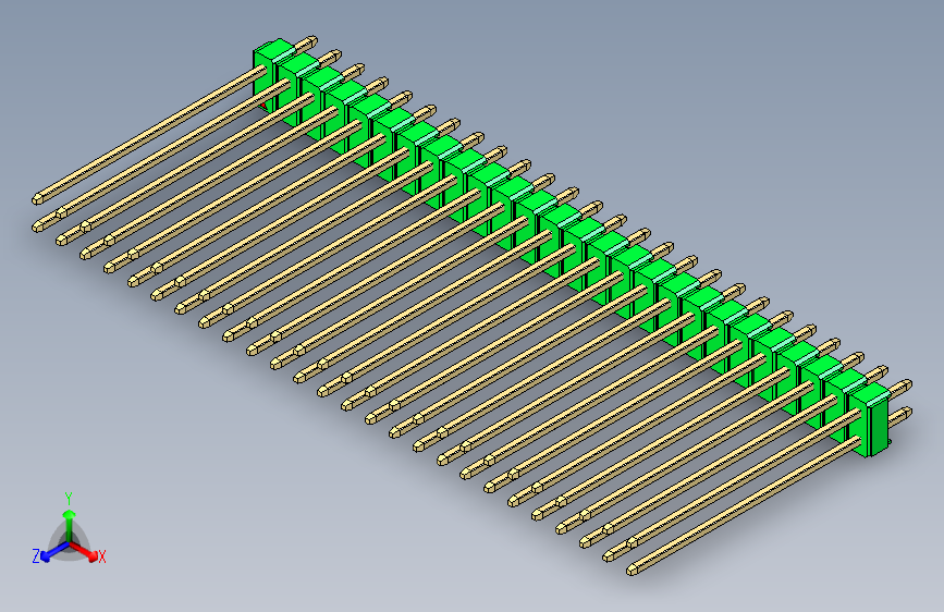 彩色公头100mil(2.54mm)系列-DS1021_green_2x26p_100mil_Type43_rev1.0