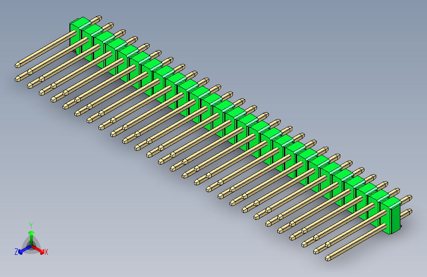彩色公头100mil（2.54mm）系列-DS1021_green_2x27p_100mil_Type5_rev1.0