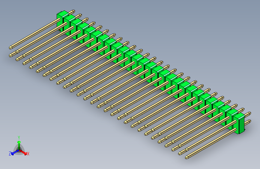 彩色公头100mil（2.54mm）系列-DS1021_green_2x27p_100mil_Type19_rev1.0
