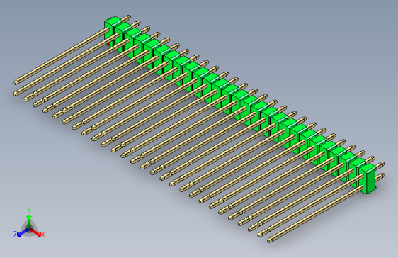 彩色公头100mil（2.54mm）系列-DS1021_green_2x27p_100mil_Type43_rev1.0