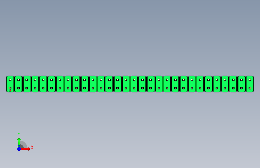 彩色公头100mil(2.54mm)系列-DS1021_green_2x30p_100mil_Type1_rev1.0 正面视图