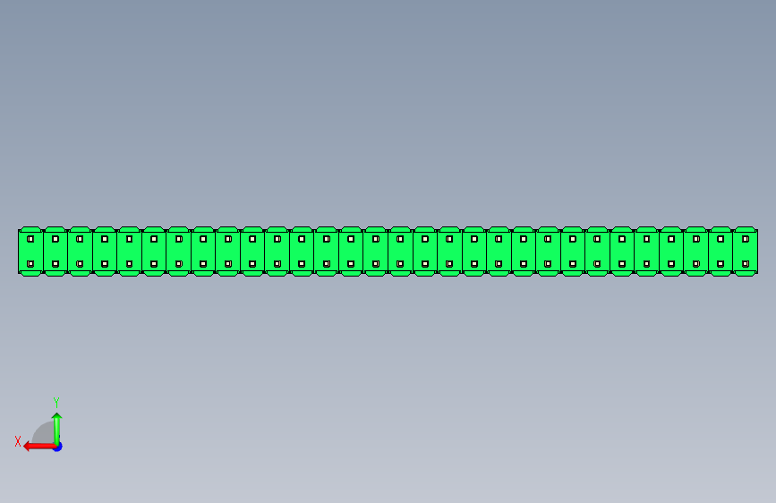 彩色公头100mil(2.54mm)系列-DS1021_green_2x30p_100mil_Type1_rev1.0 背面视图