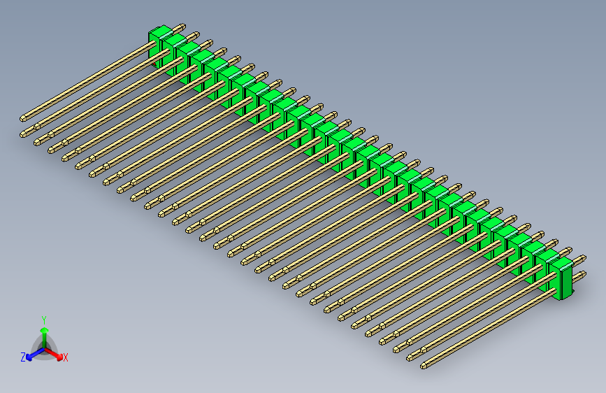 彩色公头100mil(2.54mm)系列-DS1021_green_2x30p_100mil_Type43_rev1.0
