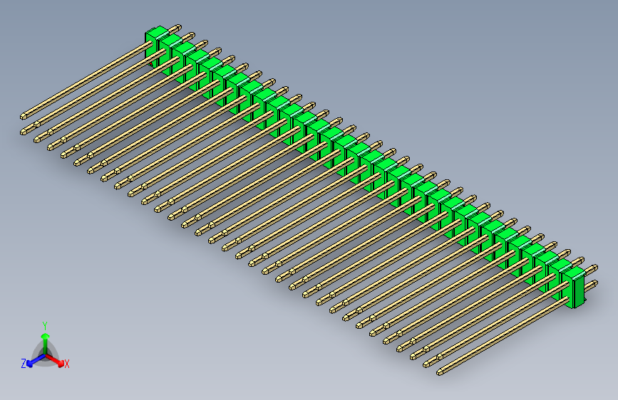 彩色公头100mil（2.54mm）系列-DS1021_green_2x32p_100mil_Type43_rev1.0