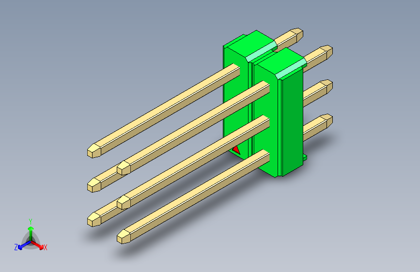 彩色公头100mil（2.54mm）系列-DS1021_green_3x02p_100mil_Type5_rev1.0
