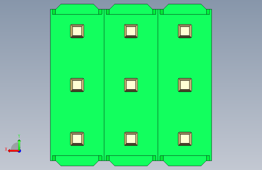 彩色公头100mil（2.54mm）系列-DS1021_green_3x03p_100mil_Type1_rev1.0_STEP_模型图纸下载 ...