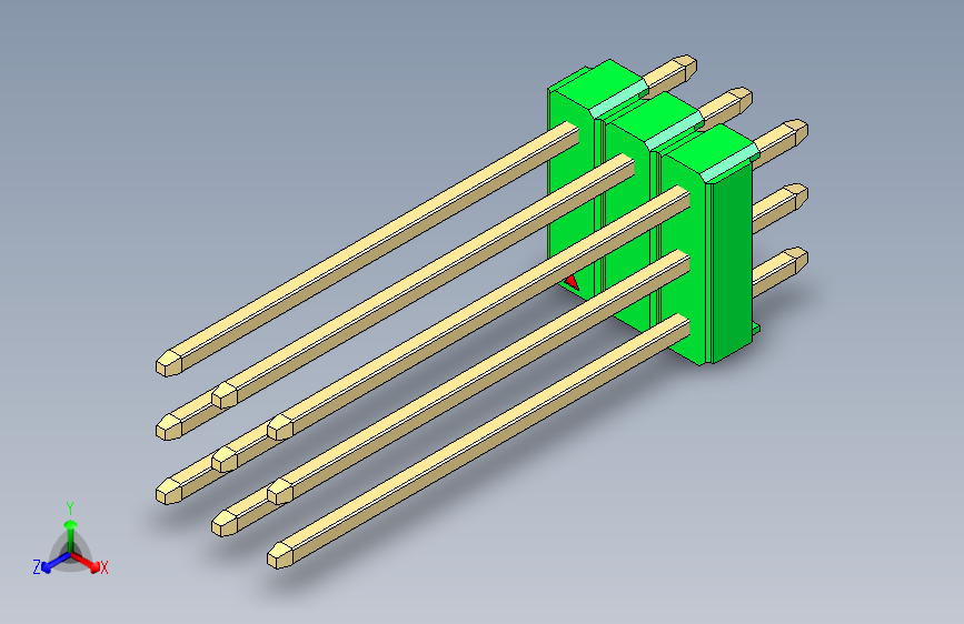 彩色公头100mil（2.54mm）系列-DS1021_green_3x03p_100mil_Type19_rev1.0