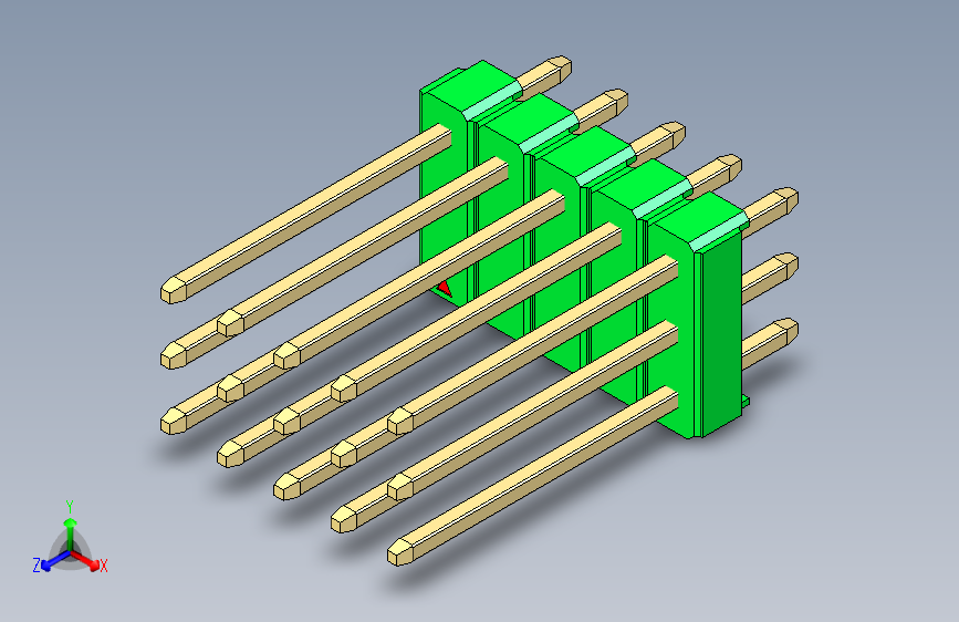 彩色公头100mil（2.54mm）系列-DS1021_green_3x05p_100mil_Type5_rev1.0