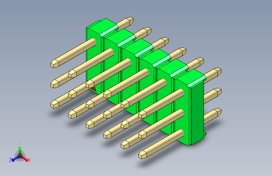 彩色公头100mil（2.54mm）系列-DS1021_green_3x06p_100mil_Type1_rev1.0