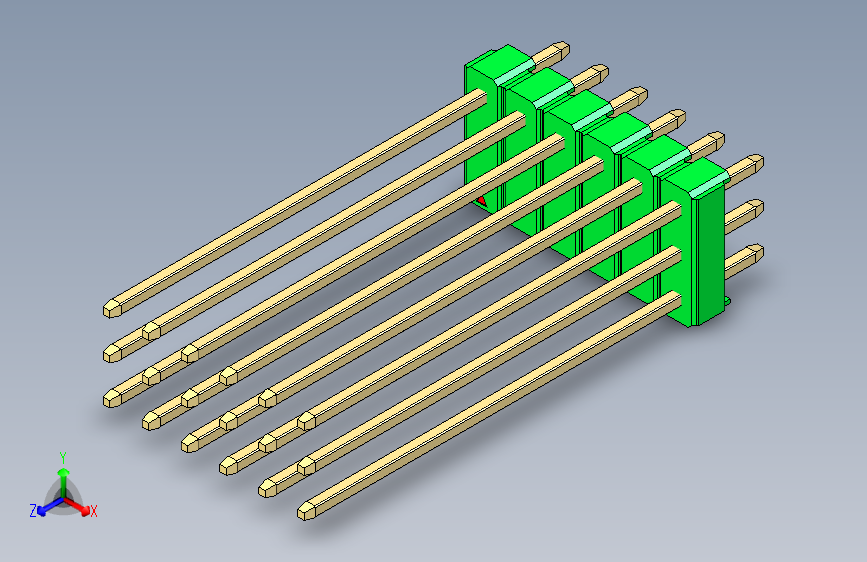 彩色公头100mil（2.54mm）系列-DS1021_green_3x06p_100mil_Type43_rev1.0