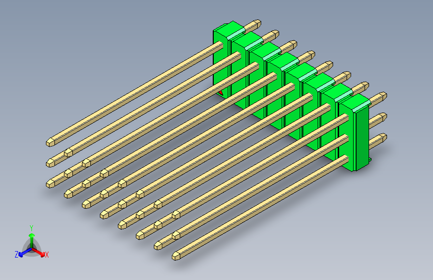 彩色公头100mil（2.54mm）系列-DS1021_green_3x08p_100mil_Type43_rev1.0
