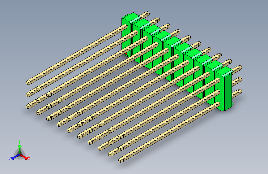彩色公头100mil(2.54mm)系列-DS1021_green_3x10p_100mil_Type43_rev1.0