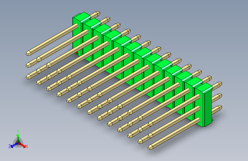彩色公头100mil（2.54mm）系列-DS1021_green_3x13p_100mil_Type5_rev1.0