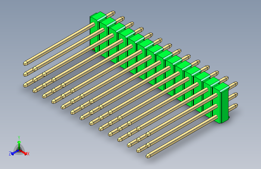 彩色公头100mil（2.54mm）系列-DS1021_green_3x14p_100mil_Type19_rev1.0