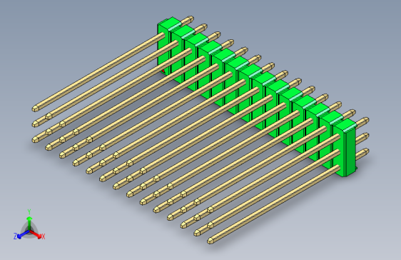 彩色公头100mil（2.54mm）系列-DS1021_green_3x14p_100mil_Type43_rev1.0